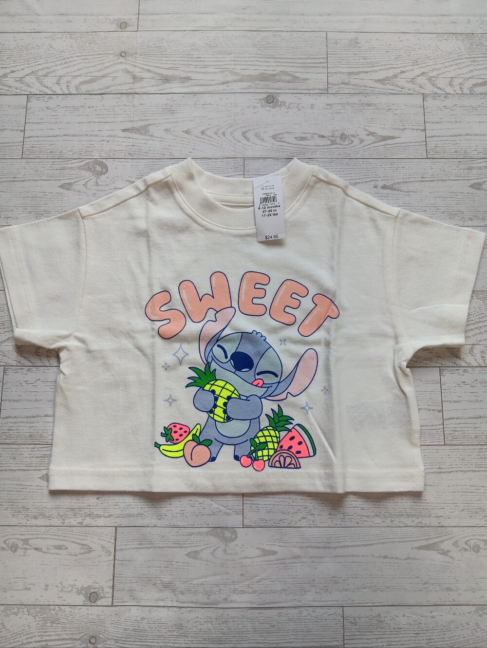 NWT Baby Gap Girl's Disney Lilo & Stitch Oversized Shirt 100% Cotton Sz 6-12 M
